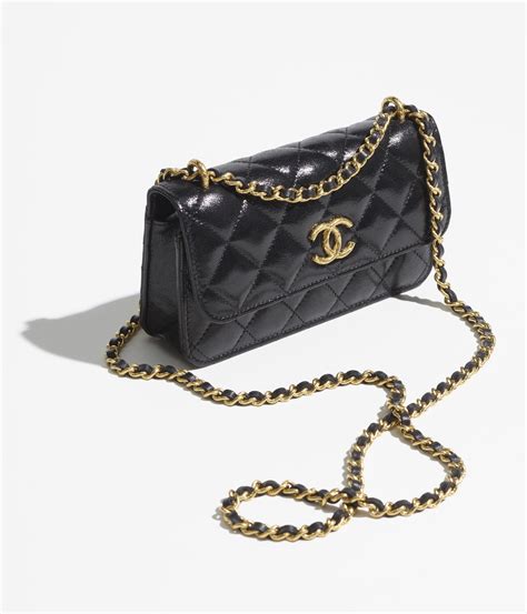 chanel phone holder with chain|Chanel clutch with chain black.